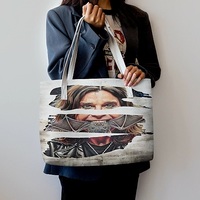 Ozzy Osbourne Leather Tote Bag, Bat Biting Rock Icon Shoulder Bag, Limited Edition Heavy Metal Gift, RnRdesign Exclusive , Free Ship - Thumbnail 2