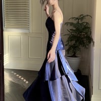 Blue Straps Sweetheart Long Formal Dress - Thumbnail 2