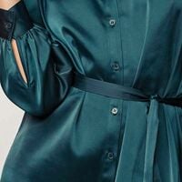 Satin Button Front Dress - FINAL SALE - Thumbnail 3