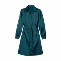 Satin Button Front Dress - FINAL SALE - Thumbnail 4