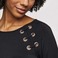 Long-Sleeve Grommet Dress - FINAL SALE - Thumbnail 2