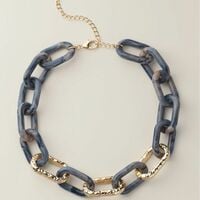 Modern Marbled Link Necklace - Thumbnail 1