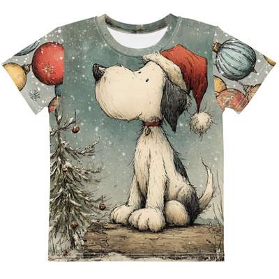 Chistmas Pup List Kids crew neck t-shirt