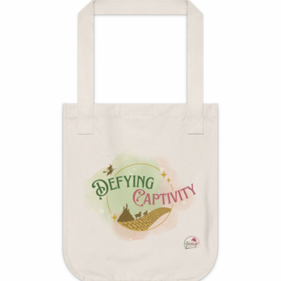 Defying captivity organic canvas tote bag