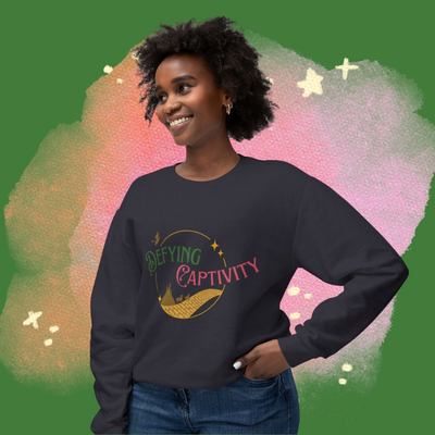 Defying captivity 100% cotton lightweight crewneck sweatshirt