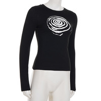 Quirky and fun swirl print long-sleeved T-shirt - Thumbnail 4