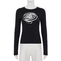 Quirky and fun swirl print long-sleeved T-shirt - Thumbnail 5