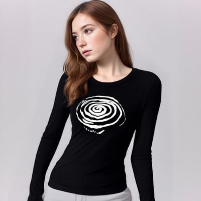 Quirky and fun swirl print long-sleeved t-shirt