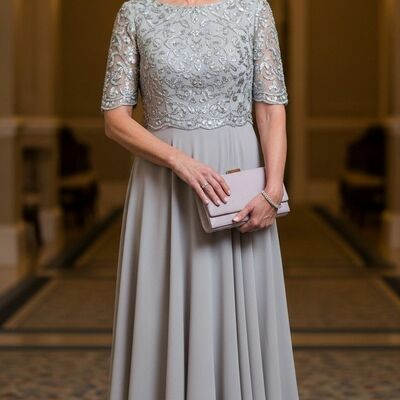 Simple a line tea-length mother of bride/groom dress evening formal gowns 