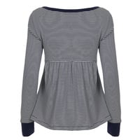 Lace-trimmed striped babydoll top - Thumbnail 5