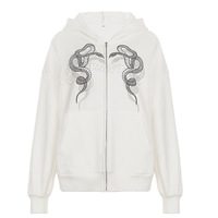 Snake Pattern Silver Foil Loose Sweatshirt - Thumbnail 4