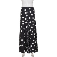 Retro polka dot patchwork elegant A-line maxi skirt - Thumbnail 3