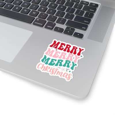 Retro merry christmas sticker