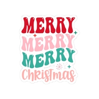Retro Merry Christmas Sticker - Thumbnail 1
