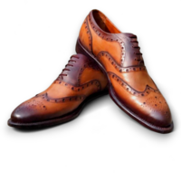 Crafted Leather Men’s Classic Brown Leather Formal Oxford Wingtip Lace up Dress Shoes - Thumbnail 2