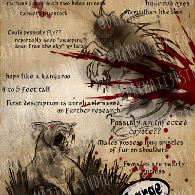 Cryptid studies: chupacabra | original art prints