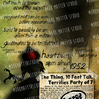 Cryptid studies: flatwoods monster | original art prints