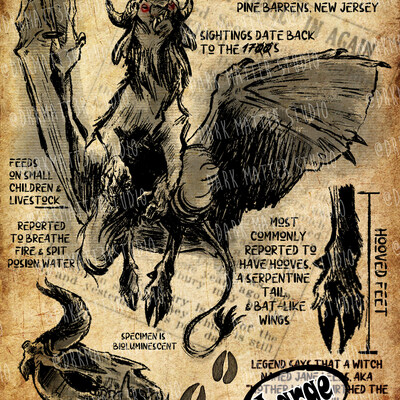 Cryptid studies: jersey devil | original art prints