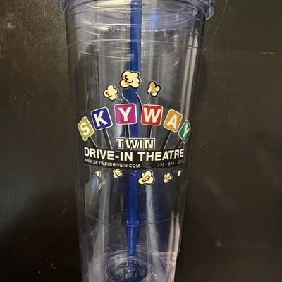 24oz tumbler cup - blue straw
