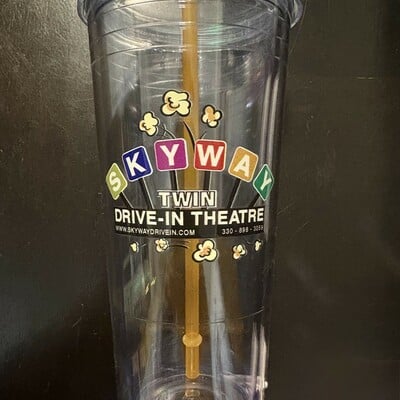 24oz tumbler cup - yellow straw