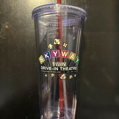 24oz tumbler cup - red straw