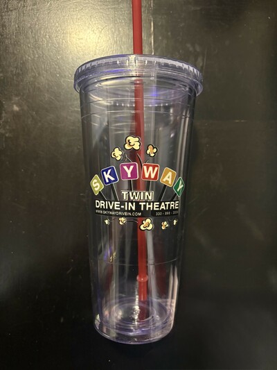 24oz Tumbler Cup - Red Straw