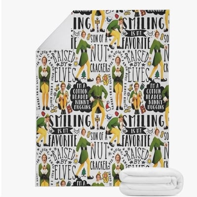 Raised by elves holiday fleece blanket | funny christmas movie gift | 60x80 fleece blankets
