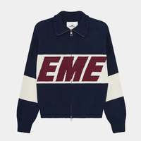 RETRO SPLICED NAVY ZIPPER KNIT - Thumbnail 5