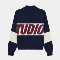 RETRO SPLICED NAVY ZIPPER KNIT - Thumbnail 6