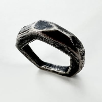Cast Sterling Silver Pent in Hex Ring (4 Options)