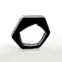 Cast Sterling Silver Pent in Hex Ring (4 Options) - Thumbnail 1