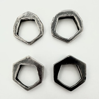 Cast Sterling Silver Pent in Hex Ring (4 Options) - Thumbnail 3
