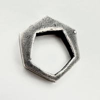Cast Sterling Silver Pent in Hex Ring (4 Options) - Thumbnail 4