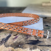 2-1-2 Short British stud belt (British tan) - Thumbnail 3