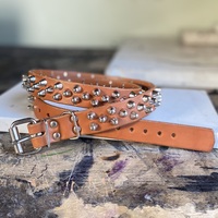 2-1-2 Short British stud belt (British tan) - Thumbnail 6
