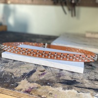 2-1-2 Short British stud belt (British tan) - Thumbnail 7