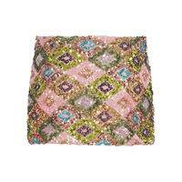 Retro colorful diamond sequined low-waisted bodycon skirt - Thumbnail 4