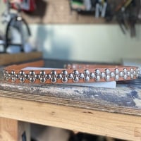 2-1-2 big dome-stud belt (black or tan leather) - Thumbnail 4