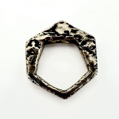 Cast Bronze Pent in Hex Ring 3
