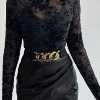 Temperament Mesh Women'S Long Sleeved T-Shirt - Thumbnail 1