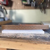 3-row staggered brass medium dome studs belt (british tan) - Thumbnail 4