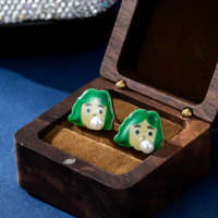 Girl Blowing Bubbles Stud Earrings - Thumbnail 2