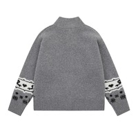 Cute Puppy Dog Pattern Cardigan - Thumbnail 5