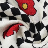 Artful Checkerboard Florwer Cardigan - Thumbnail 7