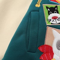 Kawaii Cartoon Embroidered Hoodie Jacket - Thumbnail 5