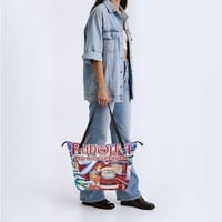 Festive Leather Rudolph and Santa Claus Shoulder Bag | Christmas Movie Carryall | Free Ship - Thumbnail 2