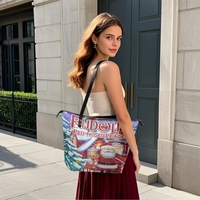 Festive Leather Rudolph and Santa Claus Shoulder Bag | Christmas Movie Carryall | Free Ship - Thumbnail 1