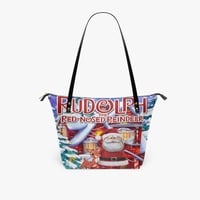 Festive Leather Rudolph and Santa Claus Shoulder Bag | Christmas Movie Carryall | Free Ship - Thumbnail 3