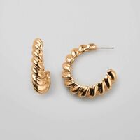 Gleaming Twist Hoop Earrings - FINAL SALE - Thumbnail 1