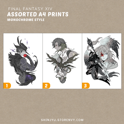 Assorted A4 Prints - Monochrome Style
